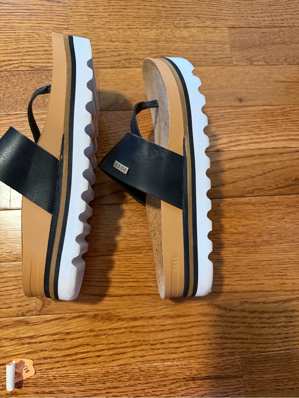 Reef Cushion Sol Hi -Black Cork Slide Sandals with Toe Post - Picture 3 of 13